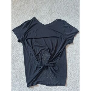 Lululemon Small Loop Around Tee Black animal print sheer see‎ through